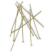 Headpins nietstiften 100st 45mm goud