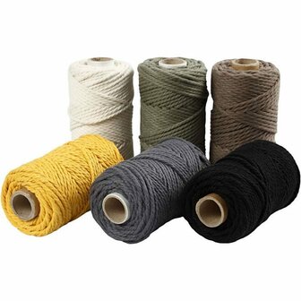 Macram&eacute; touw 4mm zwart