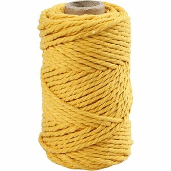 Macram&eacute; touw 4mm geel