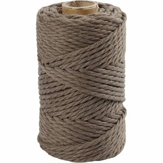 Macram&eacute; touw 4mm licht bruin