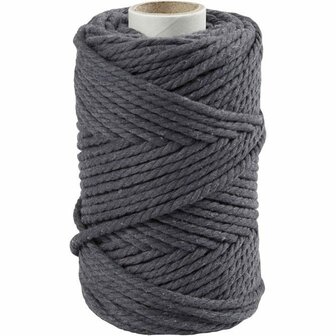 Macram&eacute; touw 4mm grijs