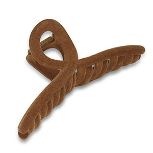  Haaraccessoires haarklem velvet bruin 11x5cm