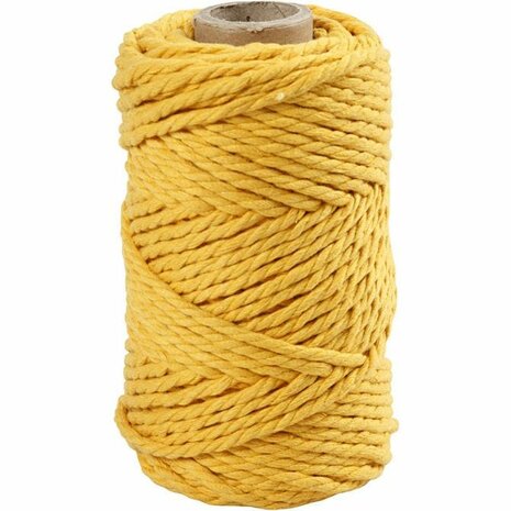 Macram&eacute; touw 4mm geel