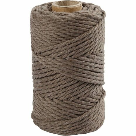 Macram&eacute; touw 4mm licht bruin