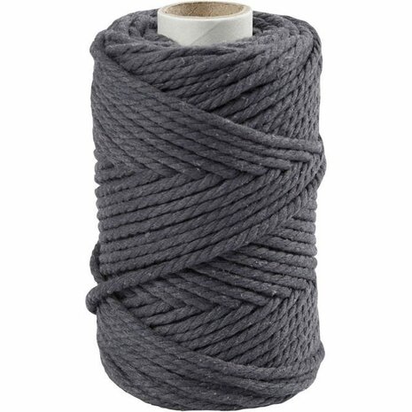 Macram&eacute; touw 4mm grijs
